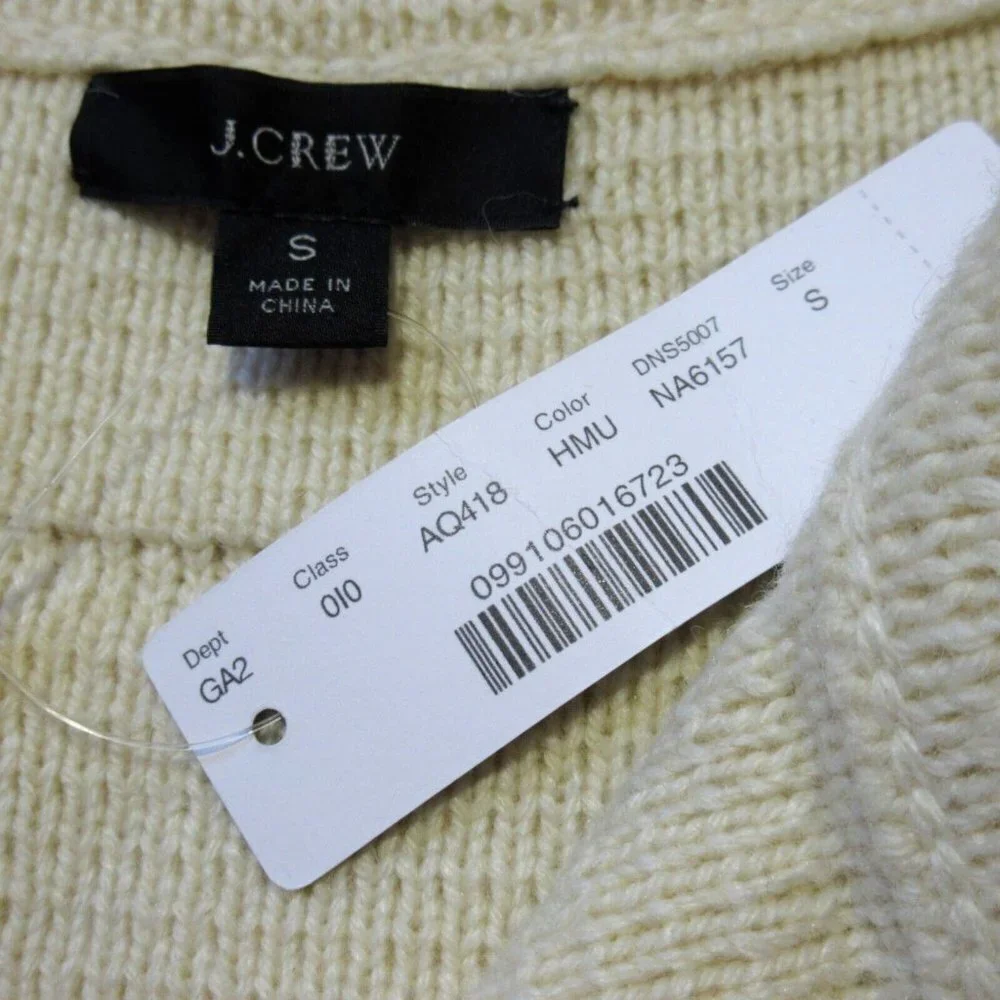 NWT J.Crew Juliette in Muslin Collarless Sweater-blazer with Fringe Stripe S